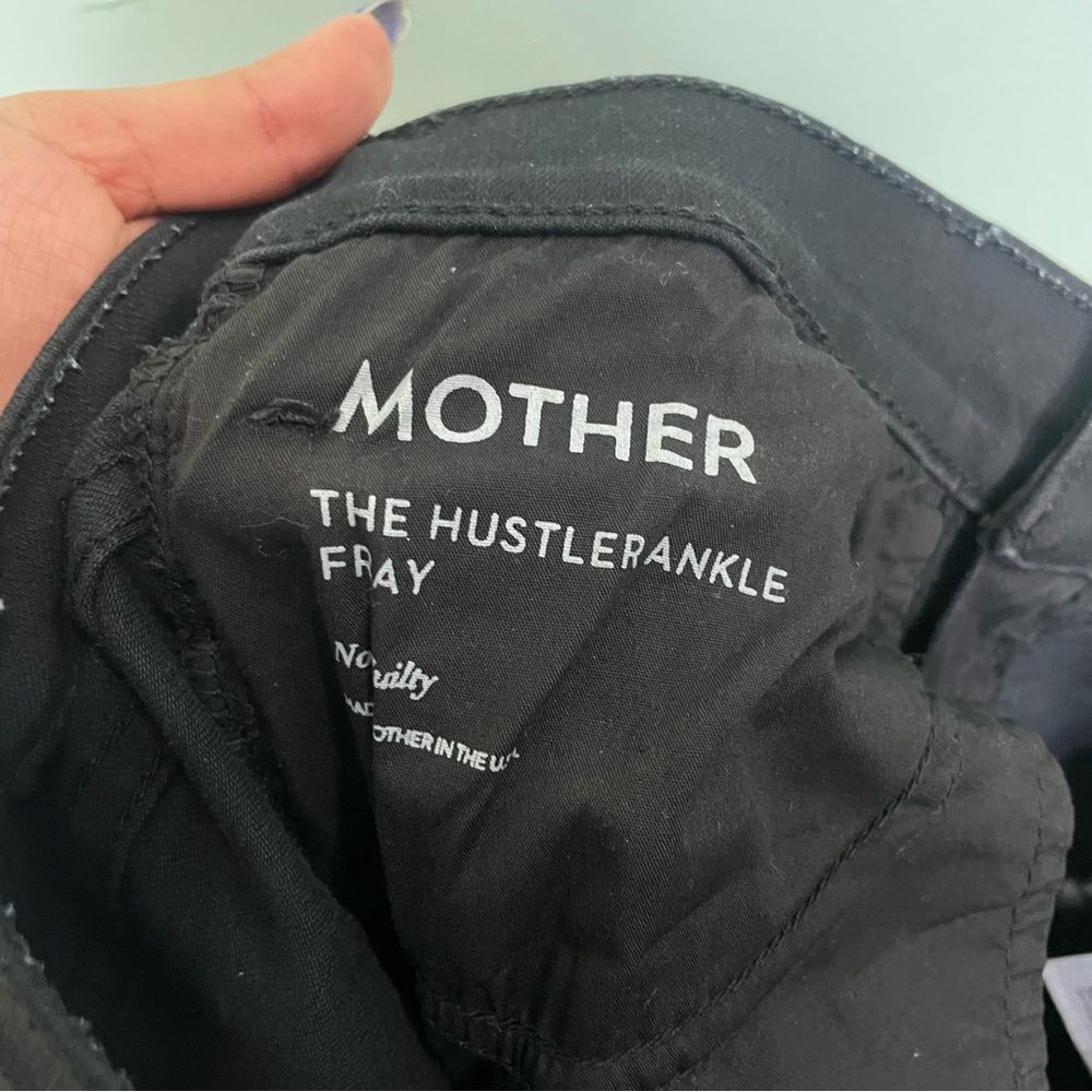 MOTHER The Hustler Ankle Fray Not Guilty Black Size 27 Straight - Picture 12 of 14